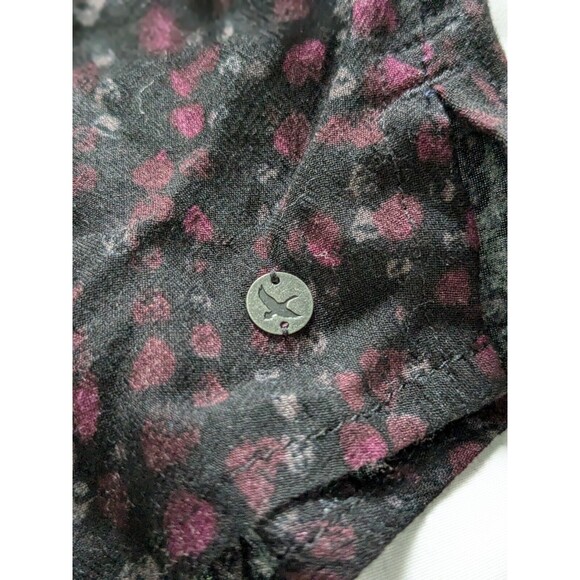 Eddie Bauer Top Women XL Red Black Dotted Long Sleeve Blouse Cottagecore Light - Picture 13 of 13